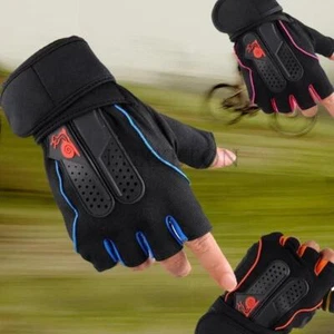 Gloves Sport Non-slip Fingerless Motorcycle Polyester Modern Multicolor Adult - Picture 1 of 27