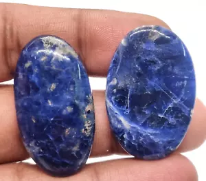Natural Magnificent Sodalite Oval Shape Cabochon Handmade Loose Gemstone 65 Cts - Picture 1 of 9