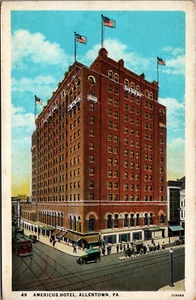 Allentown Pennsylvania Americus Hotel Vintage Postcard - Picture 1 of 2
