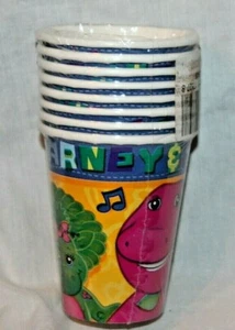 NEW IN PACKAGE BARNEY 8 PAPER CUPS PARTY SUPPLIES - Picture 1 of 1