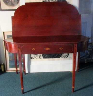 YES A 48" WIDE LARGE ANTIQUE AMERICAN FEDERAL INLAID CHERRY CARD TABLE RARE SIZE - Image 1 of 4