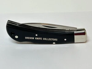 VINTAGE CASE XX OREGON COLLECTORS OKCA LOCK BLADE SLICK BLACK KNIFE 21051 GG - Picture 1 of 11