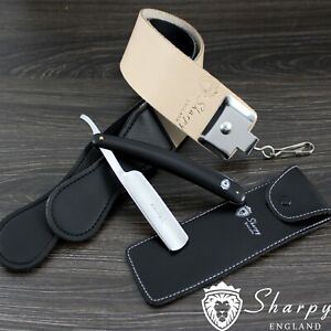 3 Pieces Men's Shaving Kit With Cut Throat Razor Sharping Strop & Pouch for Him.