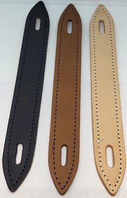 9-1/2" Cuero Puntiagudo Mango Agujeros Ranuras Negro Natural Bellota Marrón Pecho Foto 1 de 4