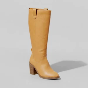 Women's Davina Heeled Memory Foam Riding Boots Universal Thread Tan Size 6 BB-14 - Picture 1 of 1