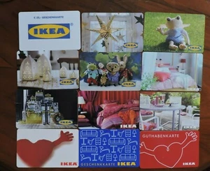 12 IKEA GESCHENKKARTEN AUS ÖSTERREICH. SAMMLERSTÜCK. KEIN WERT. - Bild 1 von 1