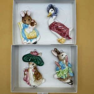 Vintage Set Of 4 Schmid Japan Beatrix Potter China Ornaments Excellent Condition - Picture 1 of 10
