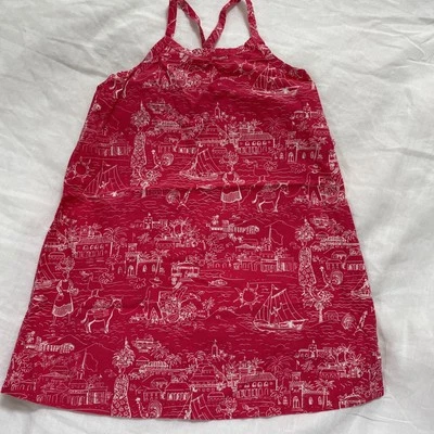 DKNY Toddler Girl’s Sleeveless Sundress, Pink Island Design Adj. Straps, 3T - Image 1 of 4