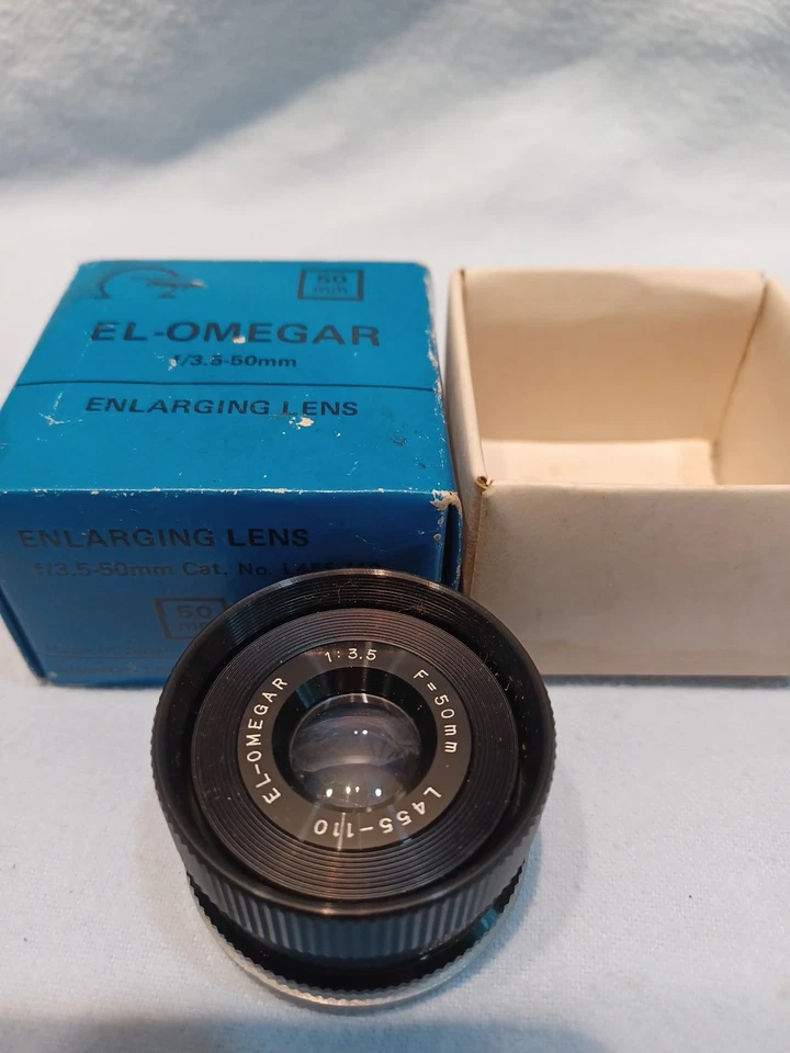 Lente de ampliación vintage El-Omegar 50 mm f3,5 con orig. caja Made In Japan Foto 1 de 4