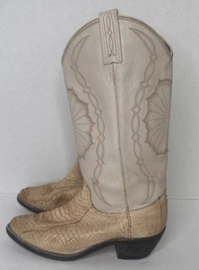 Vintage Dan Post exotische Python Leder Cowgirl Stiefel Damen 6 1/2 M Western - Bild 1 von 12