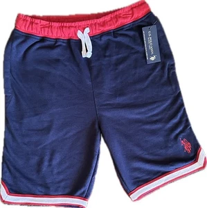 U.S. Polo Assn. Unisex Men & Women Navy Knit Shorts w Drawstring & Elastic Waist - Picture 1 of 3