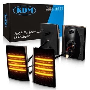 KDM Smoked Lens LED Front Bumper Corner Side Marker Light Fit for GMC Sierra... - Bild 1 von 7