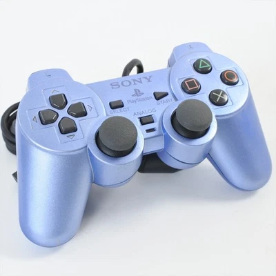 PS2 AQUA BLUE DUALSHOCK2 Analog Controller SCPH-10010 Playstation Maintained 634 - Image 1 of 4