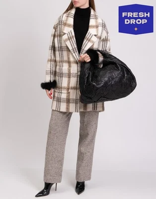 RRP€2350 DOLCE & GABBANA Crumpled Leather Tote Bag Large Logo Double Handles - Image 1 of 4