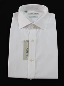 Twillory Men Long Sleeve Tailored Non-Iron Twill Shirt WR4 White Size 15.5 32/33 - Picture 1 of 3