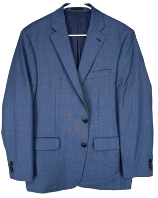 MICHAEL KORS костюм куртка размер 42R синий Sharkskin классический крой шерстяная смесь новый без ЯРЛЫКОВ - Изображение 1 из 4