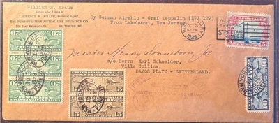 US cover flown on Zeppelin first commercial flight with content - Image 1 of 4