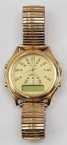 Citizen Men's C480 S27620 SMW Watch Analog Digital Gold Dial Alarm Chronograph - Picture 1 of 9