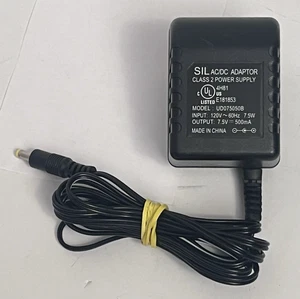 SIL AC/DC Adapter UD075050B AC/DC Adapter Class 2  7.5V 500mA - Picture 1 of 10
