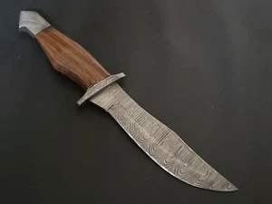 12,5" CUSTOM HAND MADE DAMASTSTAHL JAGDMESSER PALISANDER GRIFF MIT SCHEIDE 6701 - Bild 1 von 7