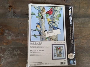 Dimensions Birch Tree Birds James Hautman Counted Cross Stitch 11” X 12” 35252 - Picture 1 of 6