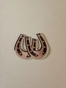 Lucky Horseshoes Embroidered Patch / Double Horseshoe Embroidery - Picture 1 of 5