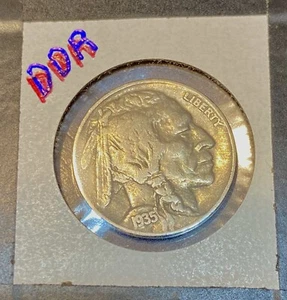 1935 Buffalo Nickel Doubled Die Reverse - DDR FS-801 - Picture 1 of 8
