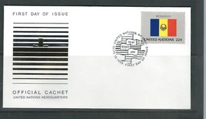 United nations 1986 Flag Series SC # 489 Romania FDC . UNPA - Picture 1 of 1