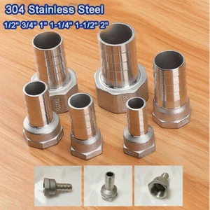 Stainless Steel Hosetails Female BSP Thread Hose Tail Barbed Connector 1/2 to 2 - Picture 1 of 7