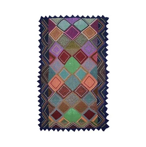 Knitted Diamond Throw Blanket Vintage 1970s Throw Sofa Armchair Wool Polyester - Picture 1 of 14