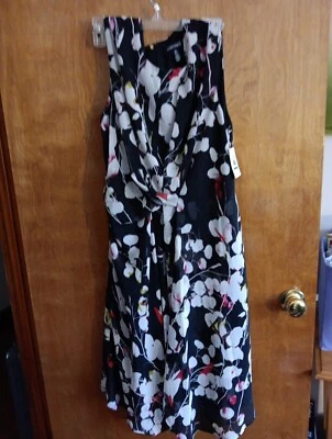 Ellen Tracy Mujer Largo Sin Mangas Cómodo Capas Frontal Cremallera Trasera Floral  Foto 1 de 4