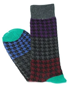 Calcetines de vestir a cuadros Lord R Colton para hombre púrpura gris jade - $28 al por menor - nuevos - Imagen 1 de 2