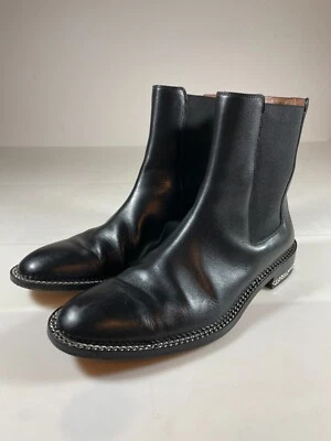 GIVENCHY Paris Women's Black Calfskin Chain Chelsea Boots Size US 7.5 EUR 38 - Image 1 of 4
