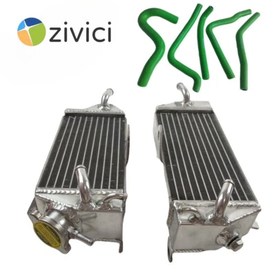 Radiador de aluminio + manguera verde para Kawasaki KX250 1990 1991 1992 1993 Foto 1 de 4