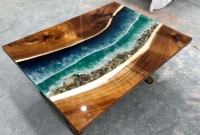 48" x 30" Epoxy Resin Center Table Top / epoxy Wooden Home Decor - Image 1 of 4