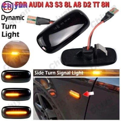 Luz de señal de giro LED dinámica Leds 2 piezas para Audi A3 S3 A4 8L A8 D2 TT 8N Foto 1 de 4