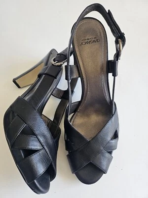 NOVO CIRCA JOAN & DAVID - SALTO ALTO PRETO COM ALÇAS BIQUEIRA ABERTA TAMANHO. 8,5 M - Imagem 1 de 4