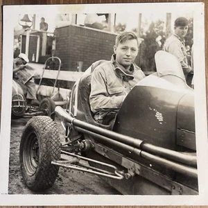 Vintage 1940s Midget Race Car Driver Photo - Picture 1 of 2