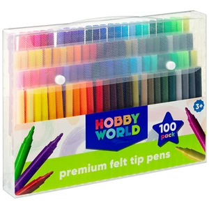 100pk Hobby World Premium Felt Tip Pens For All Kinds Of Arts & Craft Activities - Picture 1 of 6