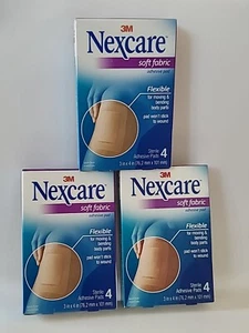 Nexcare 3M Soft Fabric Adhesive Pad, 3 inX 4 in, 4 Sterile Adhesive Pads(3 Pack) - Picture 1 of 6