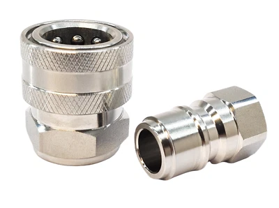 3/8" BSP Stainless Steel Pressure Washer Quick Release Couplings SET - 19.4mm - Image 1 of 3