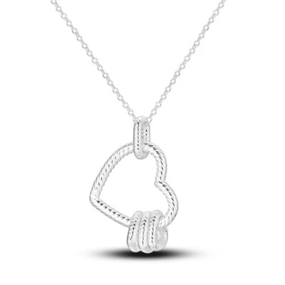 MULA Original Snake Bone Heart Love Pendant Necklace For Women 925 Silver Plated - Image 1 of 4