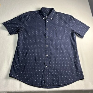 Camicia da uomo Tommy Hilfiger maniche corte blu abbottonata taglia XL logo su tasca - Foto 1 di 6