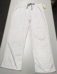 Croft & Barrow Women's Faux Fur Sleep Pajama Pants - Gray Stripe Size XL Long - Picture 1 of 4