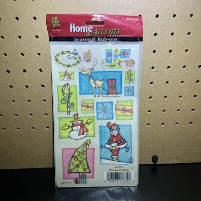 Rub-Ons- Santa / Snowman / Whimsey Christmas 41-7732 Provocraft 5 1/4” X 9” -NEW - Image 1 of 4