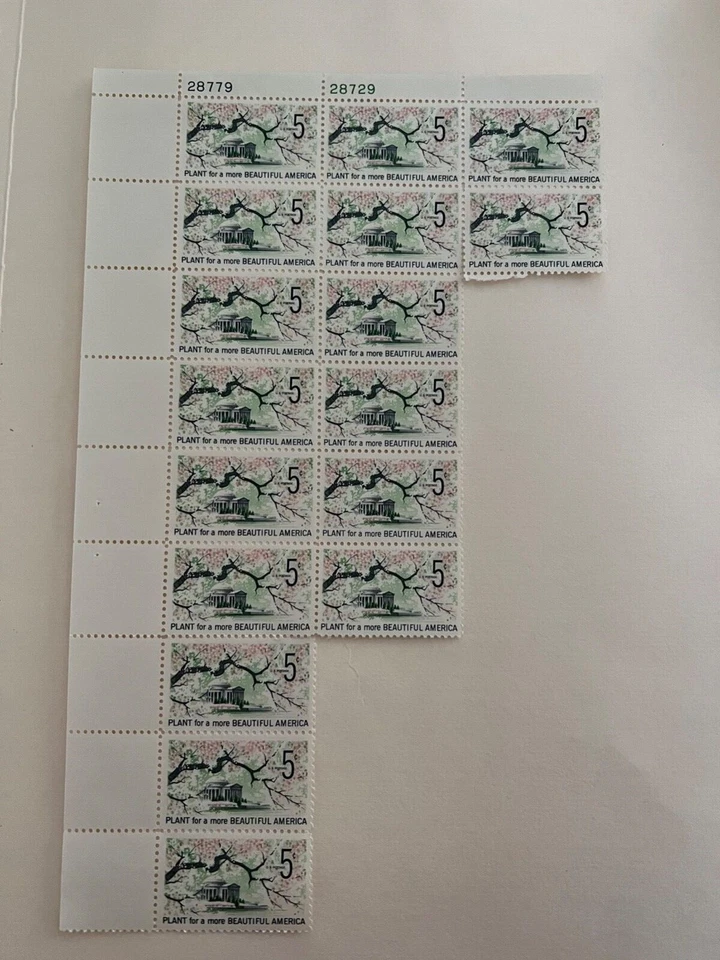 17 Unused Vintage Stamps  - Beautification Commemorative Issue - 5 cent, MNH  - Image 1 of 1