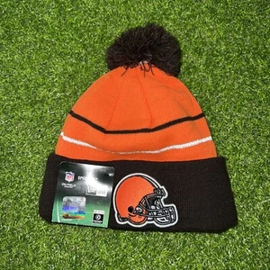 CLEVELAND BROWNS New Era Official On Field NFL Pom Knit Beanie-New W/Tags OSFM - Picture 1 of 4