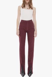 Mew Mother The Rascal Sliced Up Heel Jeans In Burgundy Size 25 $219 - Picture 1 of 11