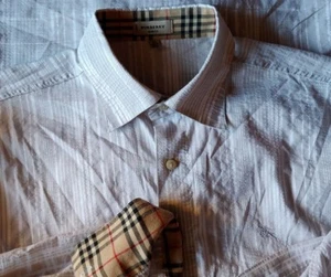 SHIRT man vintage BURBERRY slimfit tg.XL veste L/XL made in Great Britain rare - Foto 1 di 9