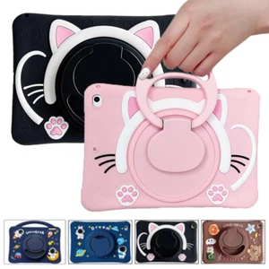 Custodia supporto girevole gatto bambini per iPad 5° 6° 7° 8° 9° 10° generazione - Foto 1 di 17